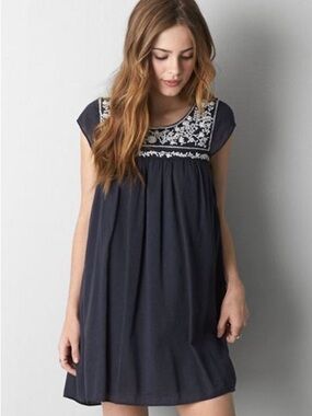 American Eagle Embroided Boho Mini Dress